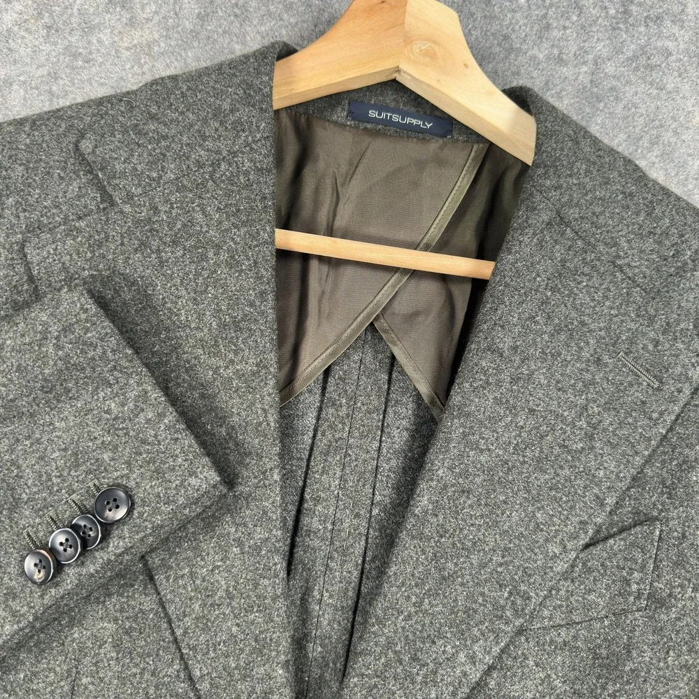 Suitsupply Blazer Mens 42 EU XS Gray Circular Wool Flannel VBC Sport Coat Jacket